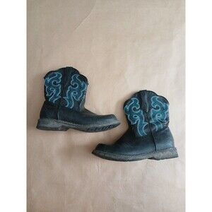 Roper Tooled Inlay Cowboy Boots Womens 7 Southwestern Cowgirl